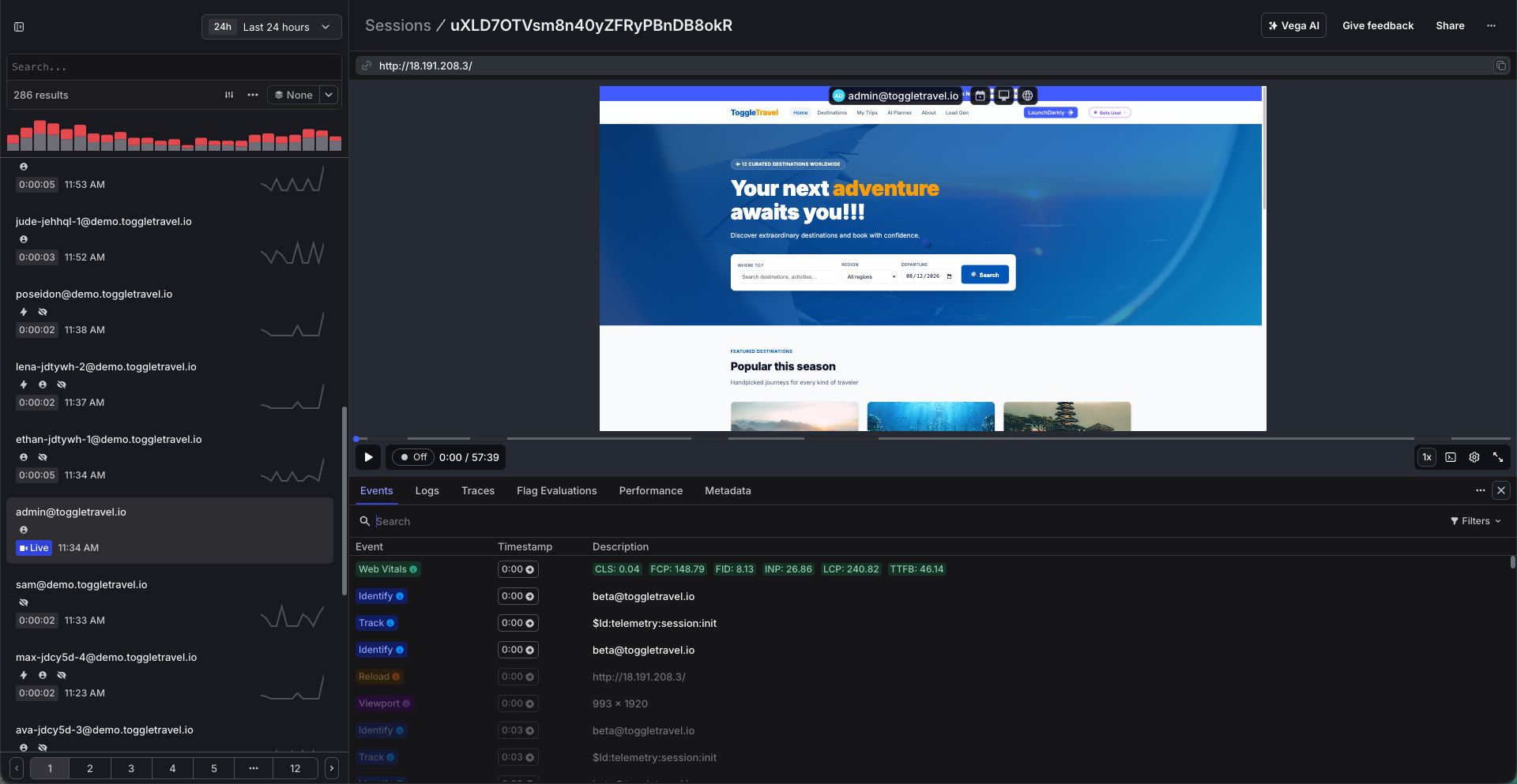 Admin user replay recorded without masking: fully readable